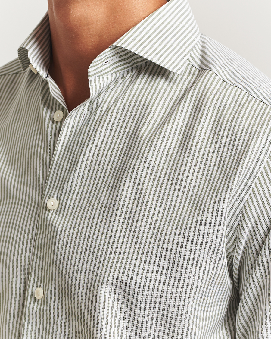 Herr | Skjortor | Eton | Slim Fit Bengal Striped Oxford Shirt Green