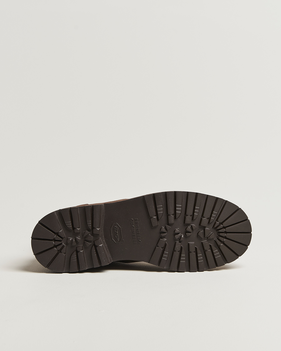 Herr | Kängor | Brunello Cucinelli | Lace Up Boots Dark Brown Suede