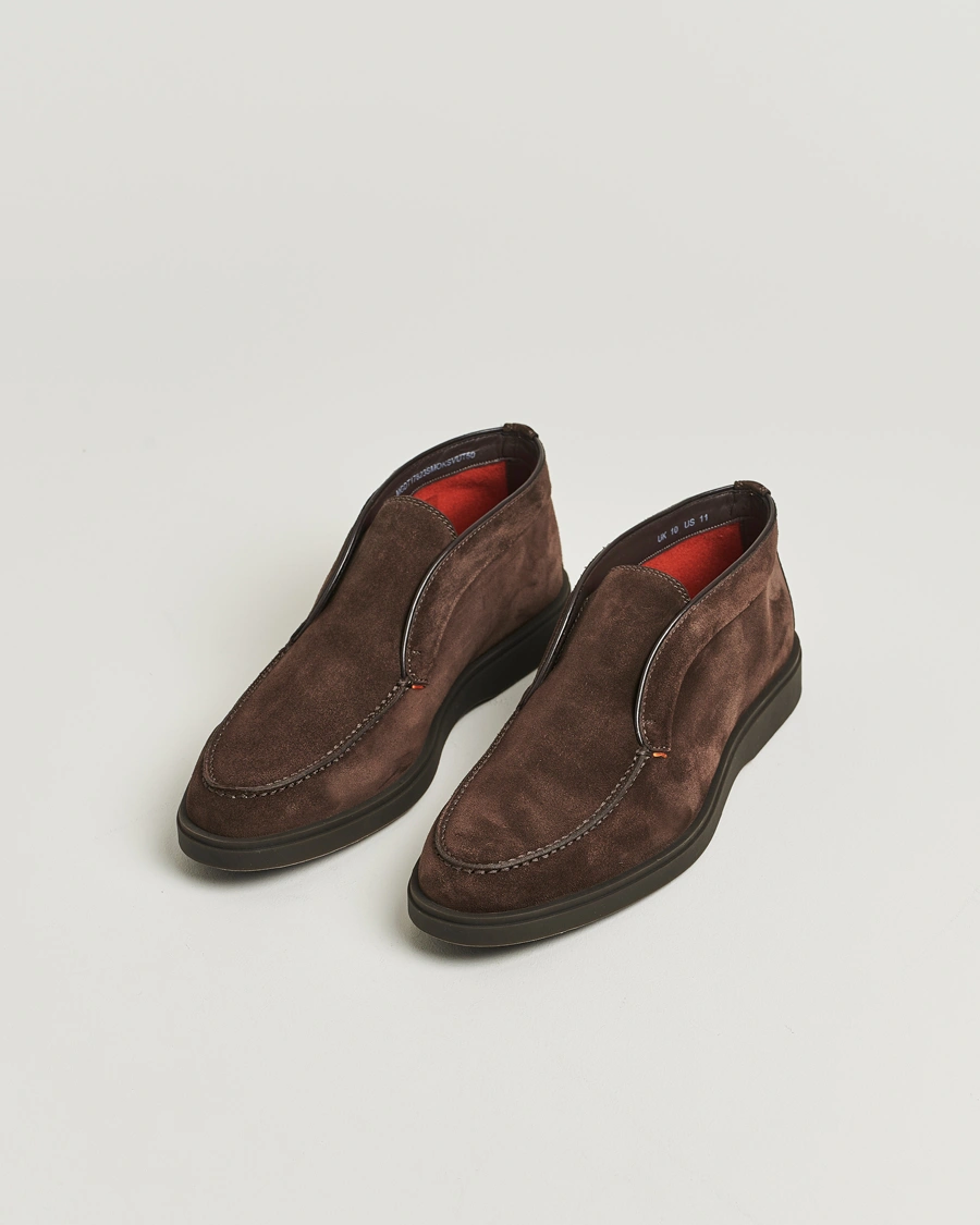 Herr | Kängor | Santoni | Detroit Chukka Boots Dark Brown Suede