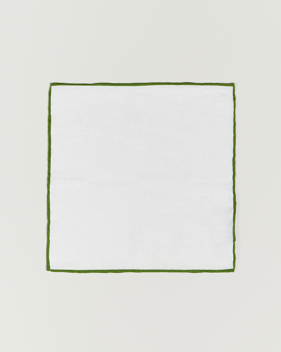 Herr | Slipsar | Amanda Christensen | Set Tie & Pocket Square Green/White