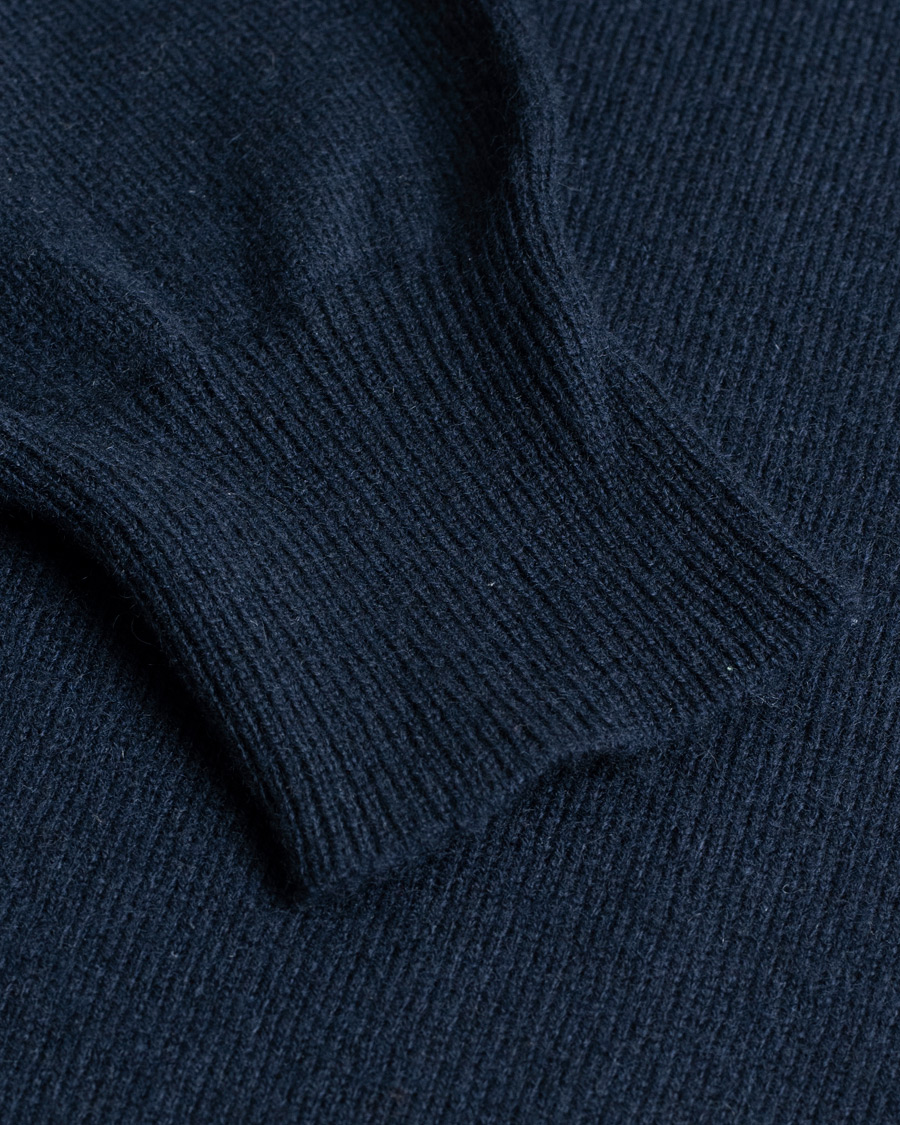 Herr |  | Pre-owned | Piacenza Cashmere Cashmere Half Zip Sweater Navy