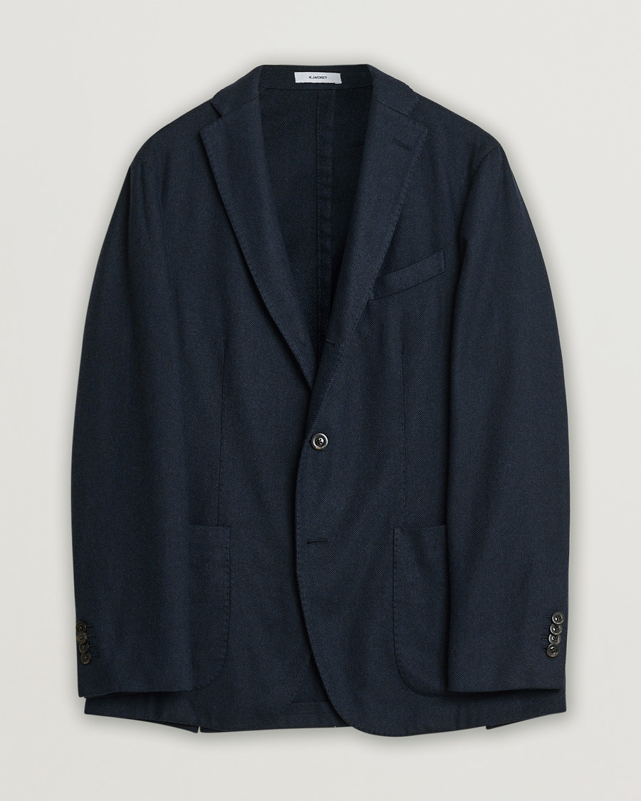Herr | Pre-owned Kavajer | Pre-owned | Boglioli K Jacket Herringbone Wool Blazer Navy 46