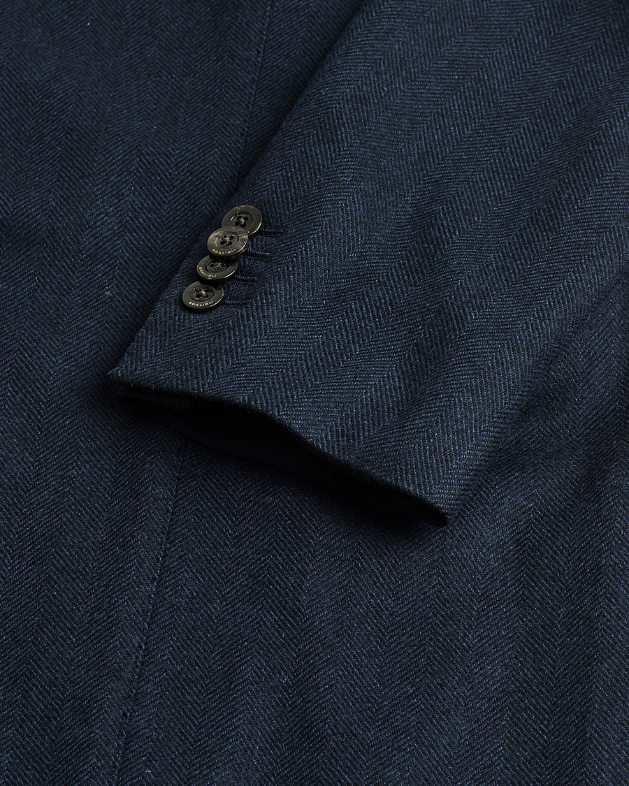 Herr | Pre-owned Kavajer | Pre-owned | Boglioli K Jacket Herringbone Wool Blazer Navy 46