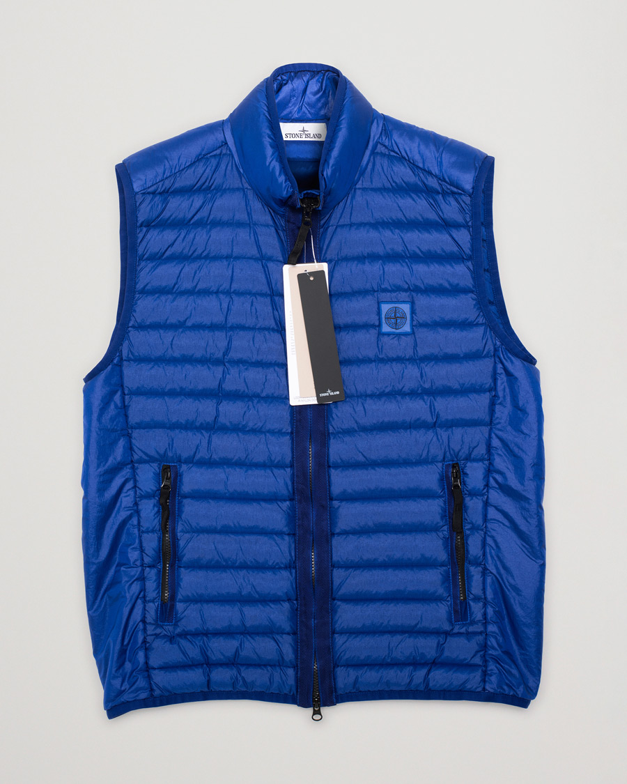 Herr | Stone Island Recycled Nylon Down-TC Vest Bright Blue | Pre-owned | Stone Island Recycled Nylon Down-TC Vest Bright Blue