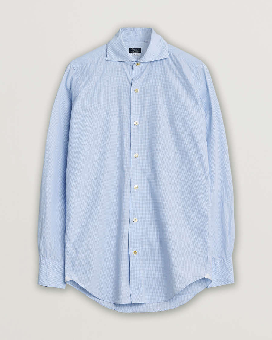 Herr | Pre-owned Skjortor | Pre-owned | Finamore Napoli Milano Slim Washed Dress Shirt Blue Check
