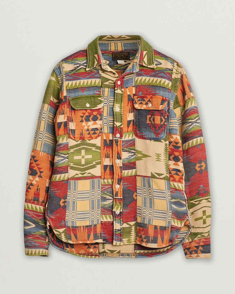 Herr | RRL Matlock Patchwork Workshirt Red/Multi M | Pre-owned | RRL Matlock Patchwork Workshirt Red/Multi M