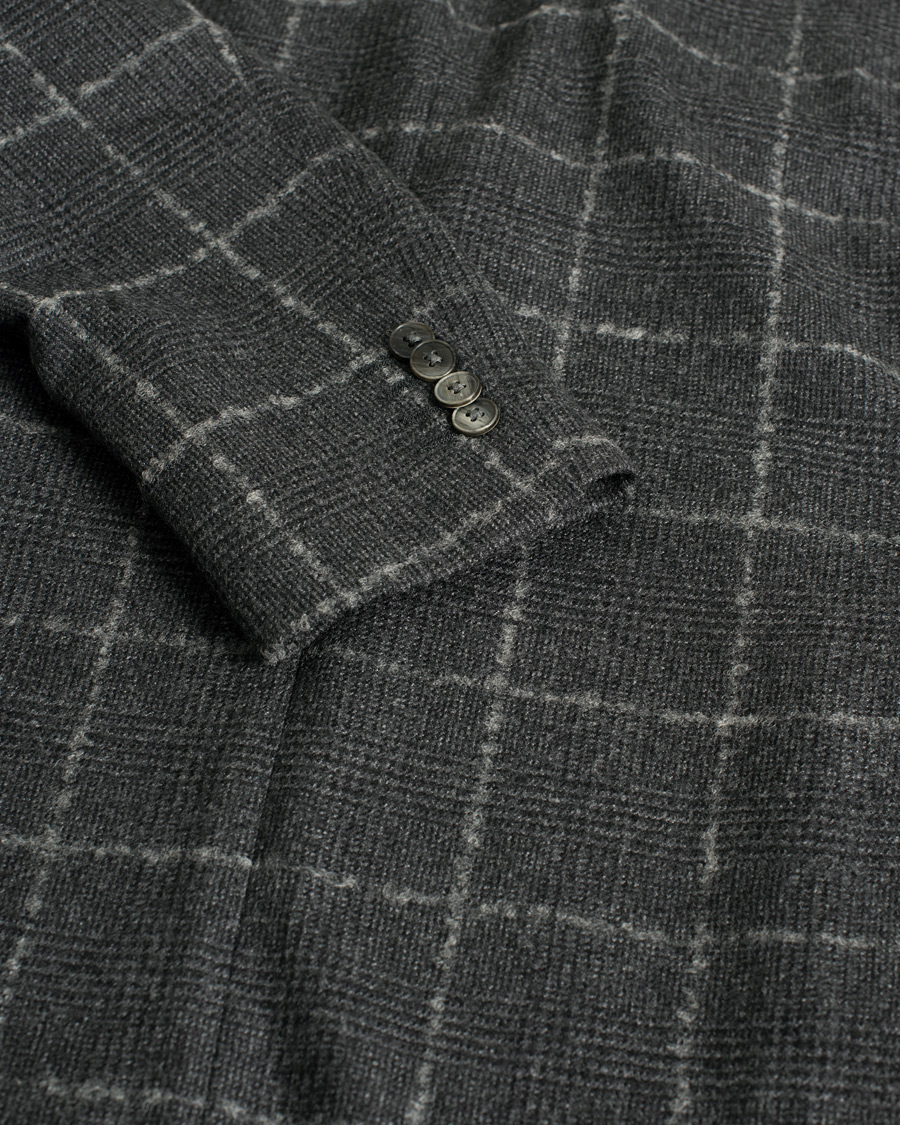 Herr | Pre-owned Kavajer | Pre-owned | L.B.M. 1911 Checked Wool Flannel Blazer Charcoal 54