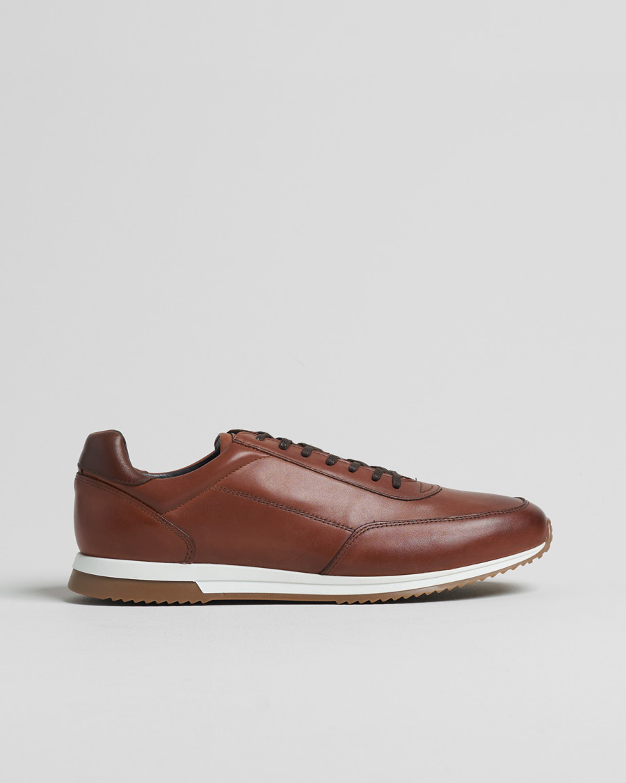 Herr | Loake 1880 Bannister Leather Running Sneaker Cedar | Pre-owned | Loake 1880 Bannister Leather Running Sneaker Cedar
