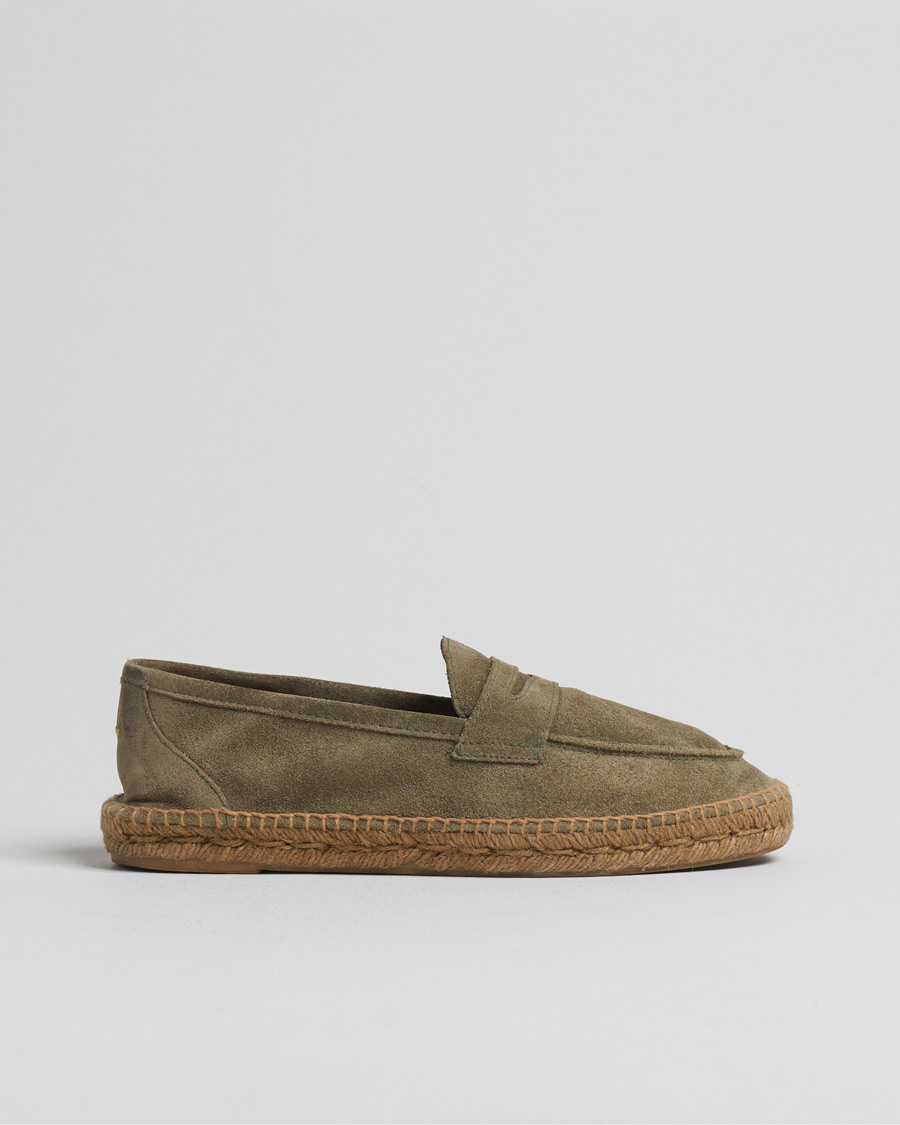 Herr | Castañer Nacho Casual Suede Loafers Verde Bosque | Pre-owned | Castañer Nacho Casual Suede Loafers Verde Bosque