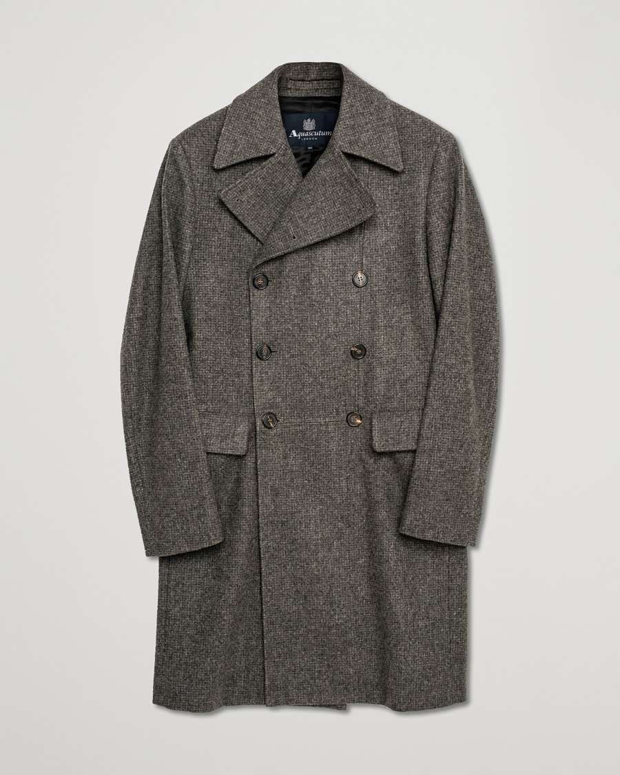 Aquascutum Double Breasted Virgin Wool Coat Grey 46 Herr Care