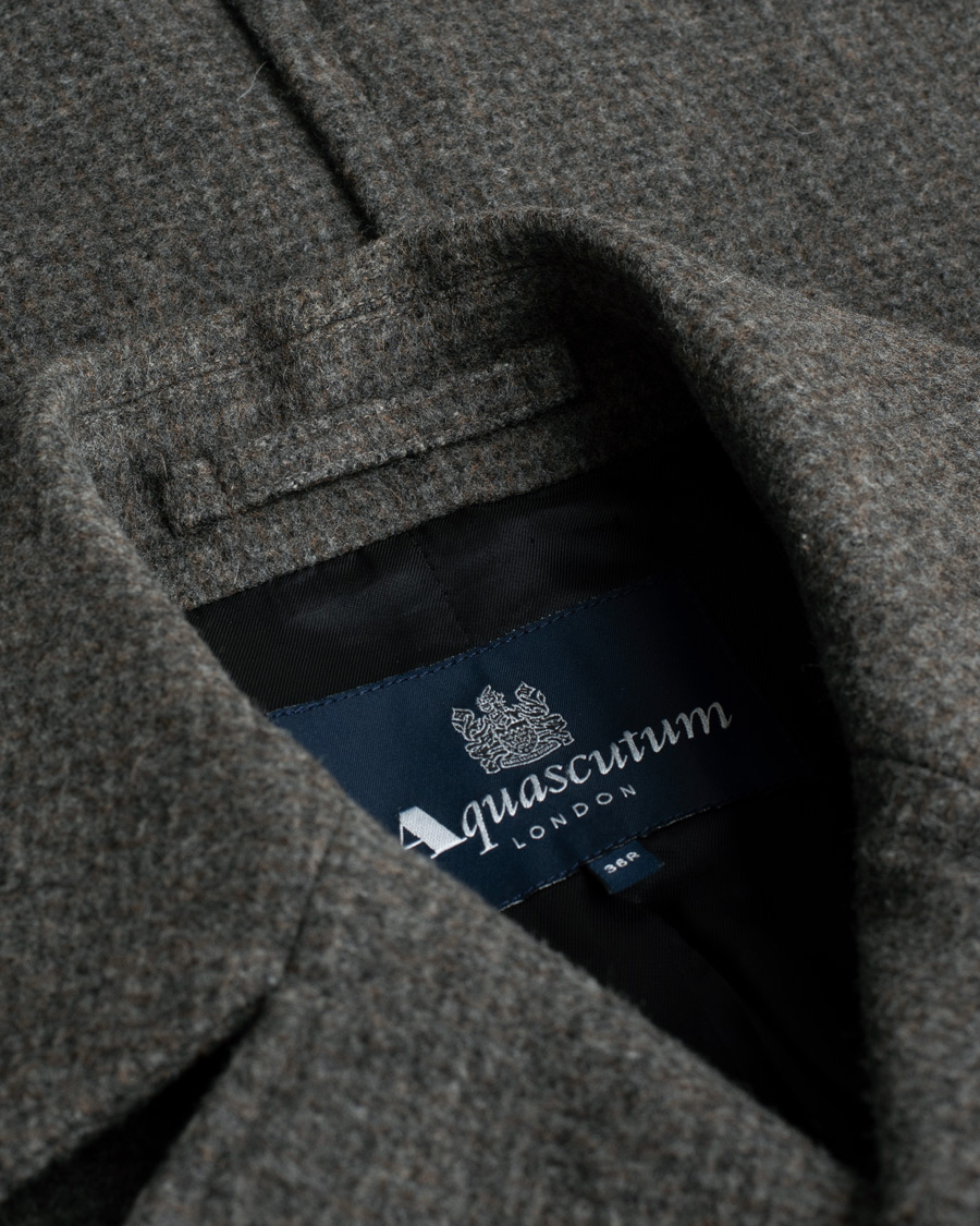 Aquascutum Double Breasted Virgin Wool Coat Grey 46 Herr Care